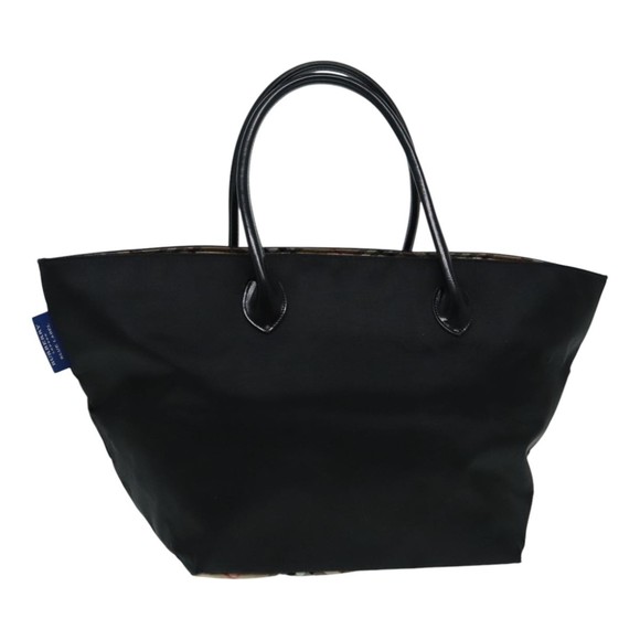 BURBERRY Nova Check Tote Bag Nylon Beige Black Silver Auth fm3822 - Picture 1 of 16